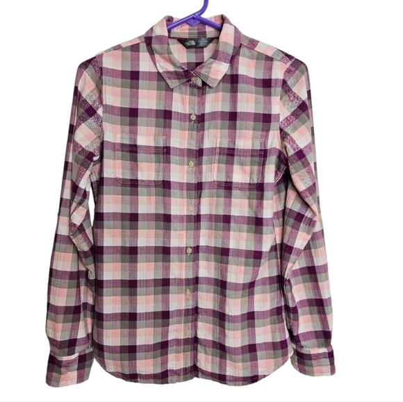 The North Face Collared Button Down Rolled Long Sleeve Shirt 100% Cotton Small - Picture 1 of 10